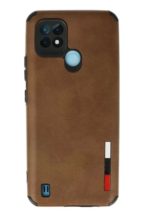Newface Realme C21 Kılıf Loop Deri Silikon - Kahverengi