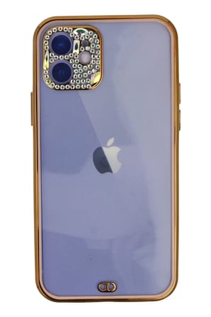 Newface Apple iPhone 12 Kılıf Liva Taşlı Silikon - Pembe