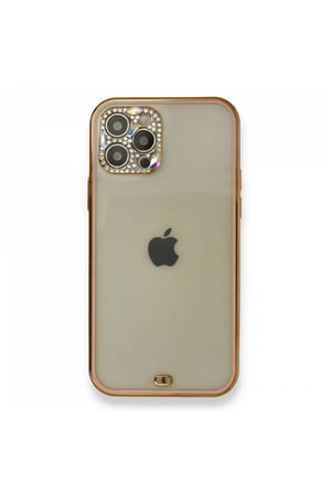 Newface Apple iPhone 12 Pro Kılıf Liva Taşlı Silikon - Pembe