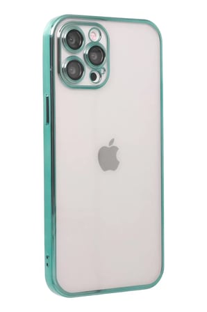 Newface Apple iPhone 12 Pro Max Kılıf Razer Lensli Silikon - Yeşil