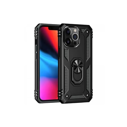 Newface Apple iPhone 13 Pro Kılıf Sofya Yüzüklü Silikon Kapak - Siyah