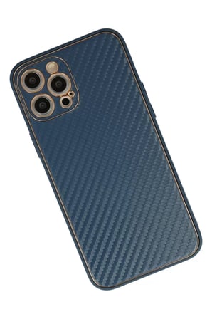 Newface Apple iPhone 12 Pro Max Kılıf Coco Karbon Silikon - Mavi