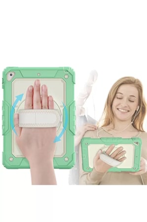 Newface Apple iPad 5 Air 9.7 Kılıf Strap New Tablet Kapak - Yeşil