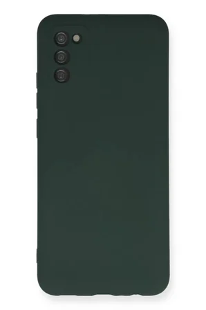 Newface Samsung Galaxy A03S Kılıf Nano içi Kadife Silikon - Koyu Yeşil