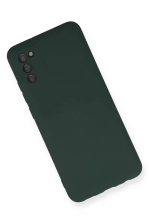Newface Samsung Galaxy A03S Kılıf Nano içi Kadife Silikon - Koyu Yeşil