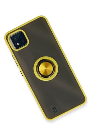 Newface Realme C11 2021 Kılıf Montreal Yüzüklü Silikon Kapak - Sarı
