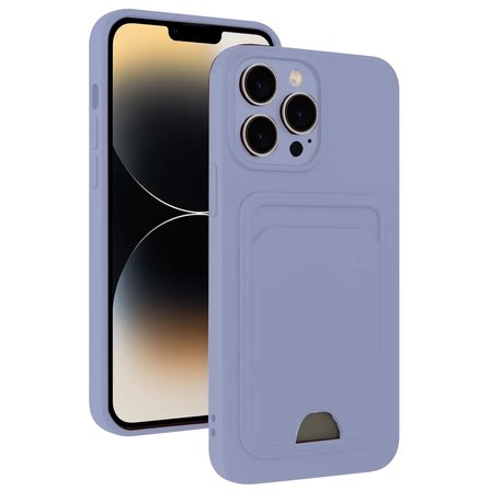 Newface Apple iPhone 13 Pro Kılıf Kelvin Kartvizitli Silikon - Lila