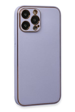 Newface Apple iPhone 13 Pro Kılıf Coco Deri Silikon Kapak - Açık Lila