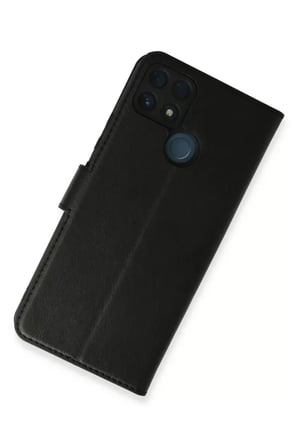 Newface Realme C25 Kılıf Trend S Plus Kapaklı Kılıf - Siyah