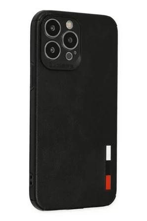 Newface Apple iPhone 13 Pro Max Kılıf Loop Deri Silikon - Siyah