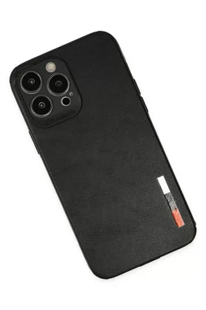Newface Apple iPhone 13 Pro Max Kılıf Loop Deri Silikon - Siyah