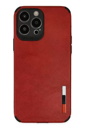 Newface Apple iPhone 13 Pro Max Kılıf Loop Deri Silikon - Kırmızı