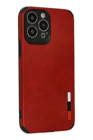 Newface Apple iPhone 13 Pro Max Kılıf Loop Deri Silikon - Kırmızı