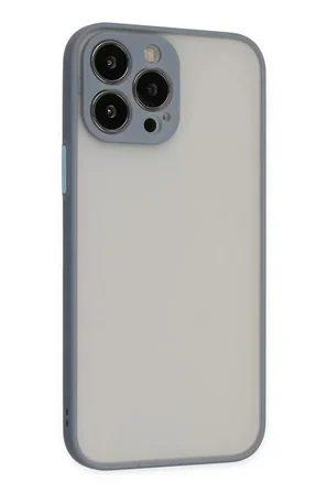 Newface Apple iPhone 13 Pro Max Kılıf Montreal Silikon Kapak - Gri