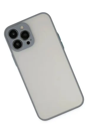 Newface Apple iPhone 13 Pro Max Kılıf Montreal Silikon Kapak - Gri
