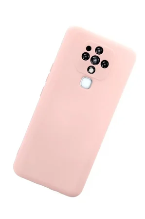 Newface Tecno Camon 16 Kılıf Nano içi Kadife Silikon - Pudra