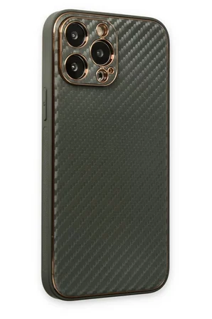 Newface Apple iPhone 13 Pro Max Kılıf Coco Karbon Silikon - Füme