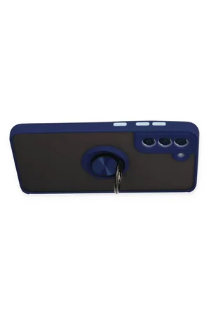 Newface Samsung Galaxy S21 FE Kılıf Montreal Yüzüklü Silikon Kapak - Lacivert