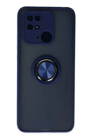 Newface Xiaomi Redmi 10C Kılıf Montreal Yüzüklü Silikon Kapak - Lacivert