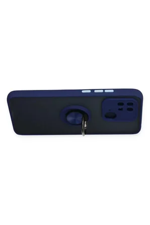 Newface Xiaomi Redmi 10C Kılıf Montreal Yüzüklü Silikon Kapak - Lacivert