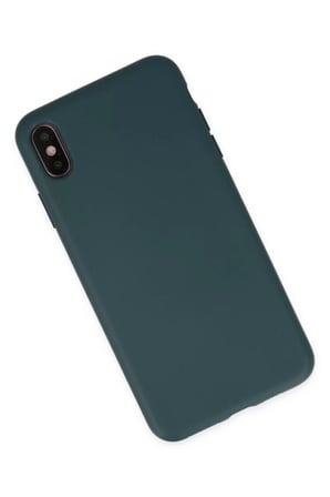 Newface Apple iPhone XS Max Kılıf Nano içi Kadife Silikon - Koyu Yeşil