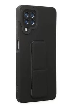 Newface Samsung Galaxy A22 Kılıf Mega Standlı Silikon - Siyah
