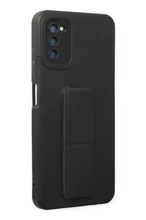 Newface Samsung Galaxy A03S Kılıf Mega Standlı Silikon - Siyah