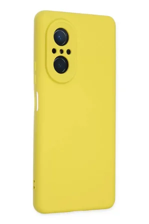 Newface Huawei Nova 9 SE Kılıf Nano içi Kadife Silikon - Sarı