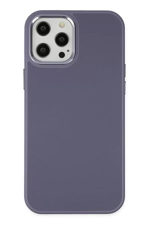 Newface Apple iPhone 12 Pro Max Kılıf Asya Deri Silikon - Mor