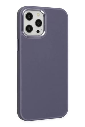 Newface Apple iPhone 12 Pro Max Kılıf Asya Deri Silikon - Mor
