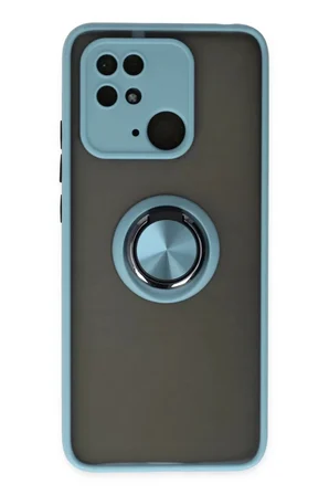 Newface Xiaomi Poco C40 Kılıf Montreal Yüzüklü Silikon Kapak - Buz Mavi