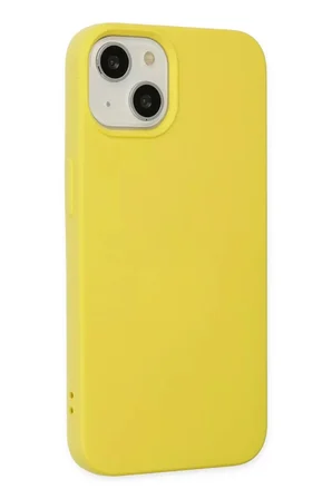 Newface Apple iPhone 14 Plus Kılıf Nano içi Kadife Silikon - Sarı