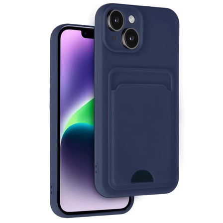 Newface Apple iPhone 14 Kılıf Kelvin Kartvizitli Silikon - Lacivert