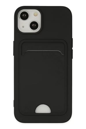 Newface Apple iPhone 14 Plus Kılıf Kelvin Kartvizitli Silikon - Siyah