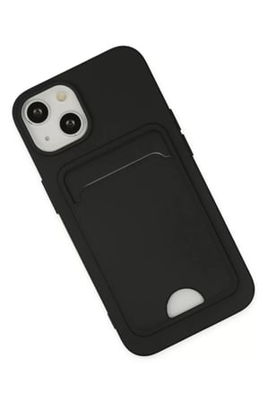 Newface Apple iPhone 14 Plus Kılıf Kelvin Kartvizitli Silikon - Siyah