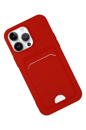Newface Apple iPhone 14 Pro Kılıf Kelvin Kartvizitli Silikon - Kırmızı