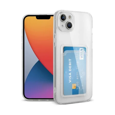 Newface Apple iPhone 14 Kılıf Kart Şeffaf Silikon - Şeffaf