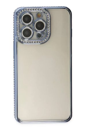 Newface Apple iPhone 14 Pro Kılıf Joke Taşlı Silikon - Mavi