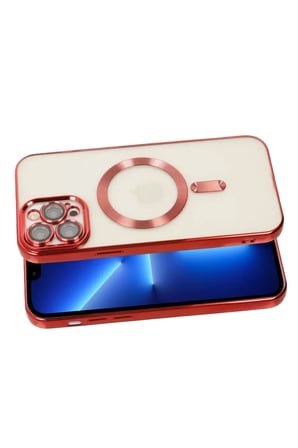 Newface Apple iPhone 13 Pro Kılıf Kross Magneticsafe Kapak - Kırmızı