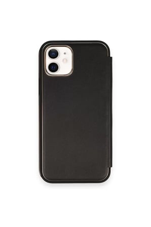 Newface Apple iPhone 12 Kılıf Dolpin Kapaklı - Siyah