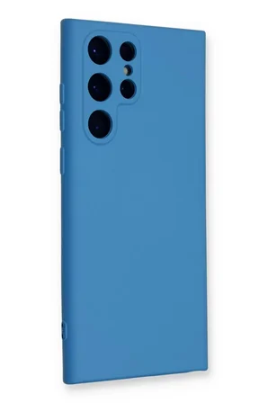 Newface Samsung Galaxy S23 Ultra Kılıf Nano içi Kadife Silikon - Mavi