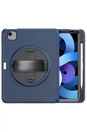 Newface Apple iPad 2022 10.9 (10.nesil) Kılıf Hand Strap Tablet Kılıfı - Lacivert