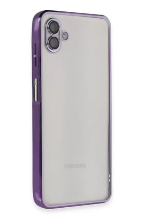 Newface Samsung Galaxy A04 Kılıf Razer Lensli Silikon - Mor