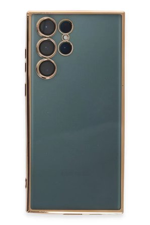 Newface Samsung Galaxy S22 Ultra Kılıf Razer Lensli Silikon - Gold