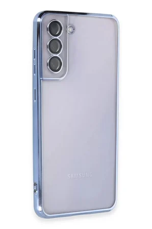 Newface Samsung Galaxy S21 FE Kılıf Razer Lensli Silikon - Açık Mavi