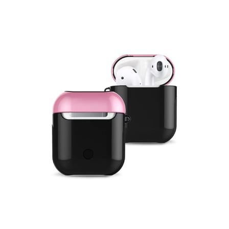 Newface Apple Airpods 2 (2.nesil) 3in1 Kılıf - Siyah-Pembe
