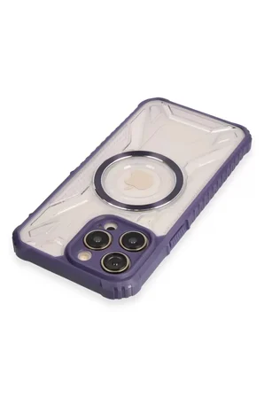 Newface Apple iPhone 13 Pro Max Kılıf Prag Magneticsafe Kapak - Derin Mor