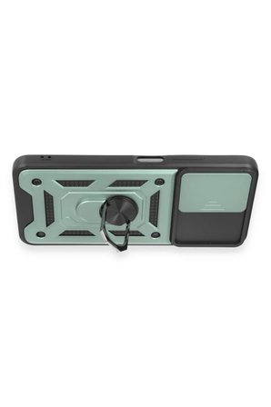 Newface Xiaomi Redmi Note 12 5G Kılıf Pars Lens Yüzüklü Silikon - Yeşil
