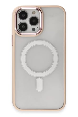 Newface Apple iPhone 15 Pro Kılıf Room Magneticsafe Silikon - Pudra