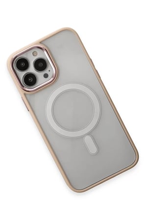Newface Apple iPhone 15 Pro Kılıf Room Magneticsafe Silikon - Pudra